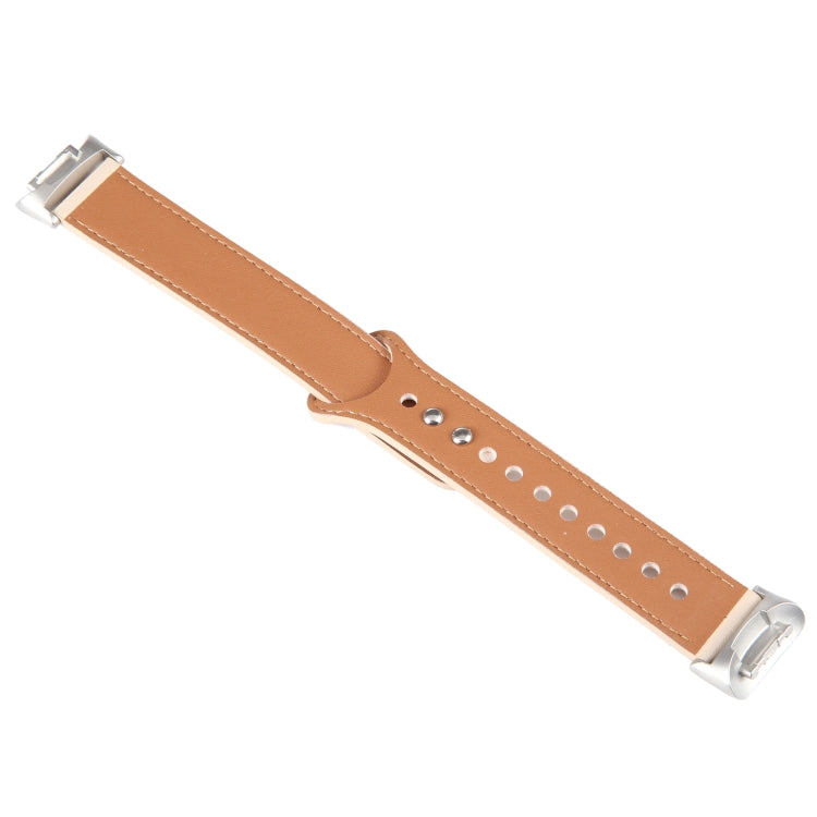 For Fitbit Charge 5 PU Leather Replacement Watch Band(Creamy White) - Watch Bands by PMC TechLife | Online Shopping South Africa | PMC TechLife | Buy Now Pay Later Mobicred