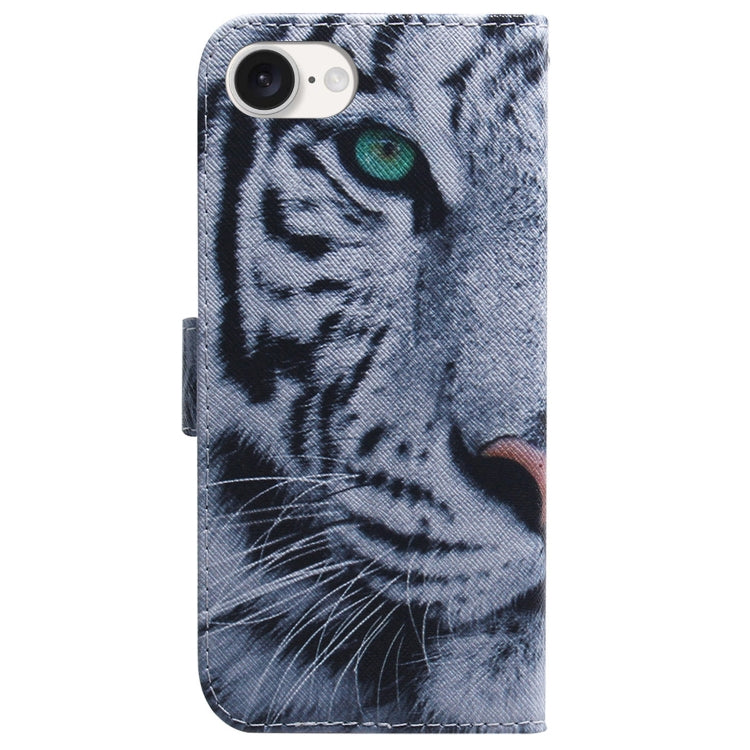 For iPhone 16e Coloured Drawing Flip Leather Phone Case(Tiger) - iPhone 16e Cases by PMC TechLife | Online Shopping South Africa | PMC TechLife | Buy Now Pay Later Mobicred