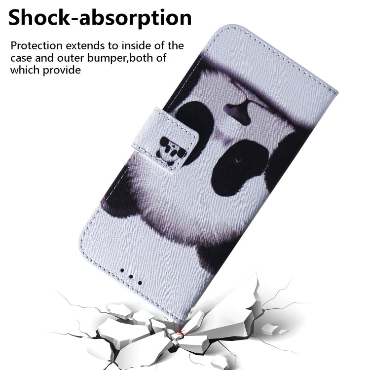 For iPhone 16e Coloured Drawing Flip Leather Phone Case(Panda) - iPhone 16e Cases by PMC TechLife | Online Shopping South Africa | PMC TechLife | Buy Now Pay Later Mobicred