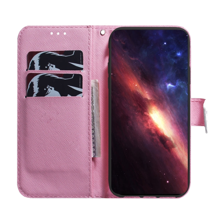 For iPhone 16e Coloured Drawing Flip Leather Phone Case(Magnolia) - iPhone 16e Cases by PMC TechLife | Online Shopping South Africa | PMC TechLife | Buy Now Pay Later Mobicred
