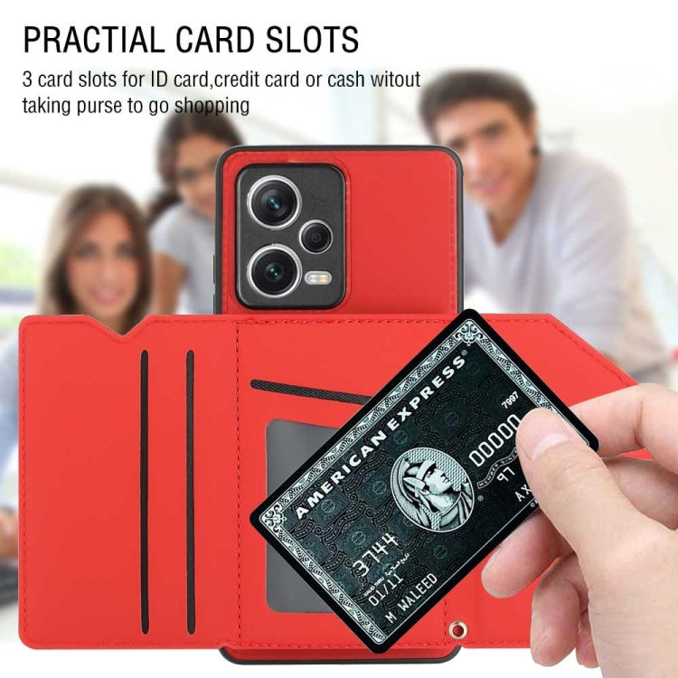 For Xiaomi Redmi Note 12 Pro 5G Skin Feel PU + TPU + PC Card Slots Phone Case(Red) - free shipping - PMC TechLife - Order now!