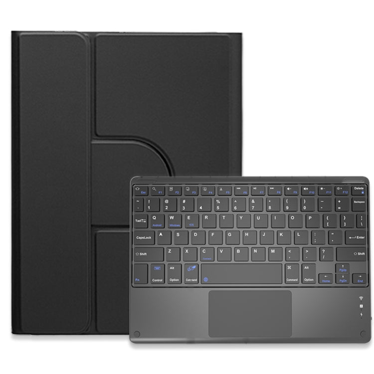 For iPad 10.2 2021 / Air 2019 Square Button 360 Degree Rotatable Bluetooth Keyboard Leather Case with Touchpad(Black) - Universal by PMC TechLife | Online Shopping South Africa | PMC TechLife