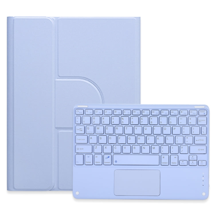 For iPad 10th Gen 10.9 2022 Square Button 360 Degree Rotatable Bluetooth Keyboard Leather Case with Touchpad(Light Purple) - Universal by PMC TechLife | Online Shopping South Africa | PMC TechLife