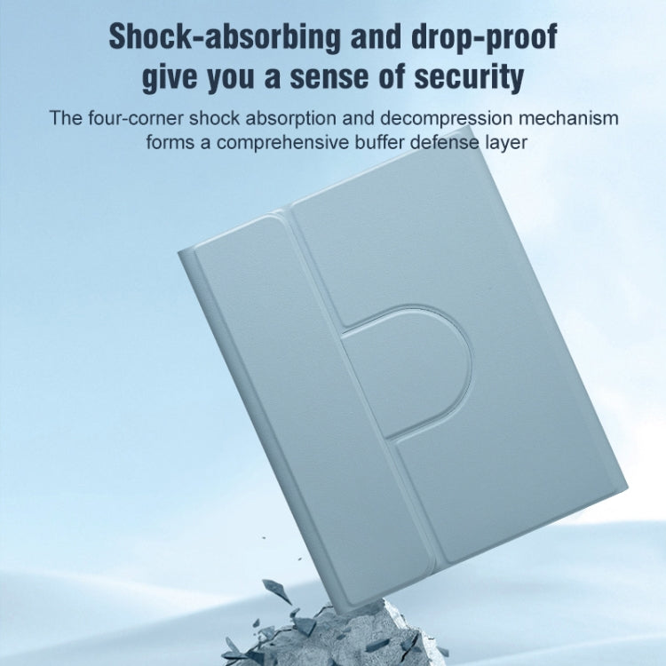 For iPad 10th Gen 10.9 2022 Square Button 360 Degree Rotatable Bluetooth Keyboard Leather Case with Touchpad(Mint Green) - Universal by PMC TechLife | Online Shopping South Africa | PMC TechLife