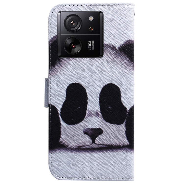 For Xiaomi 13T / 13T Pro / Redmi K60 Ultra Coloured Drawing Flip Leather Phone Case(Panda) - Redmi K60 Ultra Cases by PMC TechLife | Online Shopping South Africa | PMC TechLife | Buy Now Pay Later Mobicred
