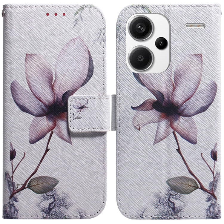 For Xiaomi Redmi Note 13 Pro+ 5G Coloured Drawing Flip Leather Phone Case(Magnolia) - Note 13 Pro+ Cases by PMC TechLife | Online Shopping South Africa | PMC TechLife | Buy Now Pay Later Mobicred