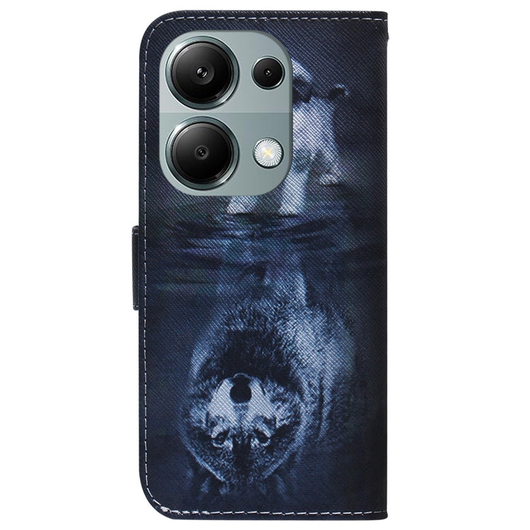 For Xiaomi Redmi Note 13 Pro 4G Coloured Drawing Flip Leather Phone Case(Wolf and Dog) - Note 13 Pro Cases by PMC TechLife | Online Shopping South Africa | PMC TechLife | Buy Now Pay Later Mobicred
