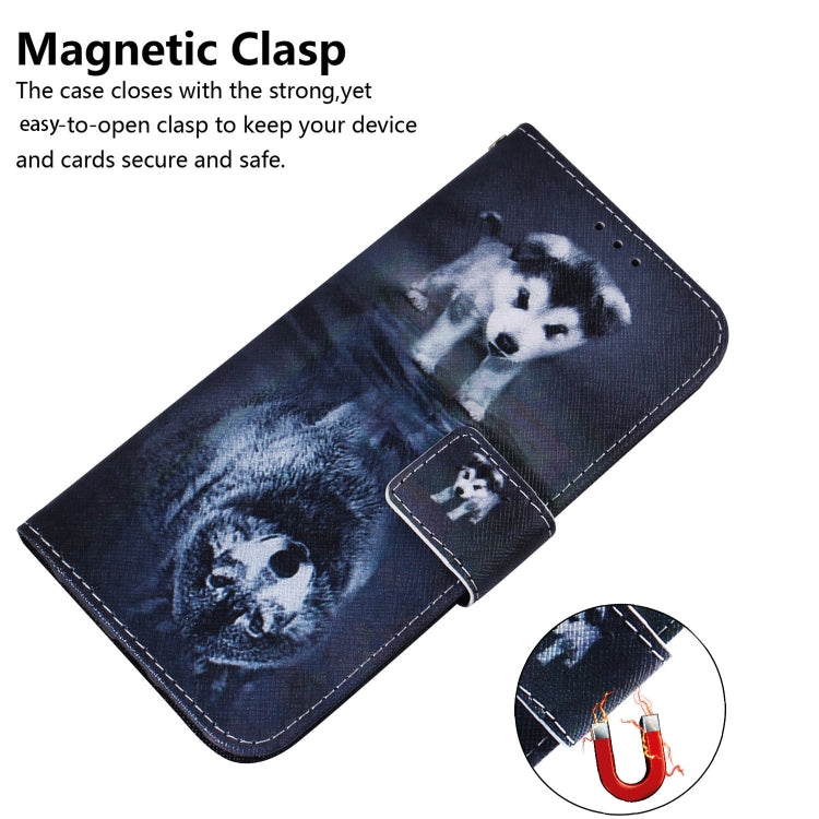 For Xiaomi Redmi Note 13 Pro 4G Coloured Drawing Flip Leather Phone Case(Wolf and Dog) - Note 13 Pro Cases by PMC TechLife | Online Shopping South Africa | PMC TechLife | Buy Now Pay Later Mobicred