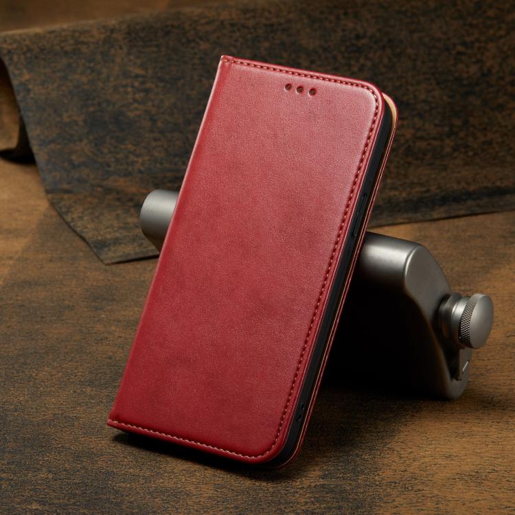 For iPhone 16e Fierre Shann PU Genuine Leather Texture Phone Case(Red) - iPhone 16e Cases by FIERRE SHANN | Online Shopping South Africa | PMC TechLife | Buy Now Pay Later Mobicred