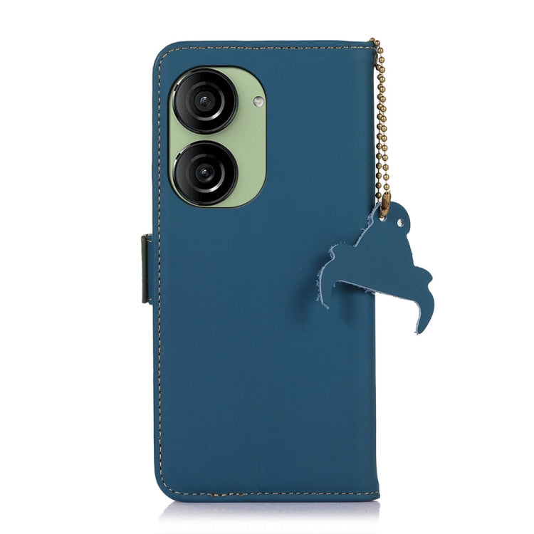 For Asus Zenfone 10 / Zenfone 9 Genuine Leather Magnetic RFID Leather Phone Case(Blue) - ASUS Cases by PMC TechLife | Online Shopping South Africa | PMC TechLife | Buy Now Pay Later Mobicred