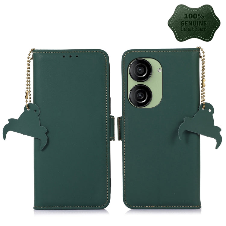 For Asus Zenfone 10 / Zenfone 9 Genuine Leather Magnetic RFID Leather Phone Case(Green) - free shipping - PMC TechLife - Order now!