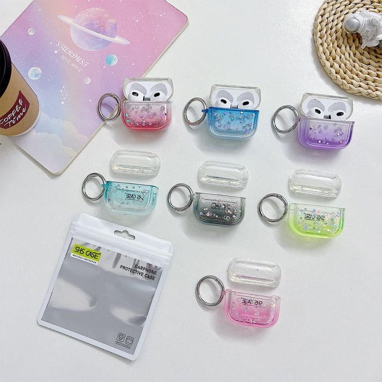 For AirPods Pro Transparent Glitter Bluetooth Earphone Protective Case(Red) - For AirPods Pro by PMC Jewellery | Online Shopping South Africa | PMC Jewellery | Buy Now Pay Later Mobicred