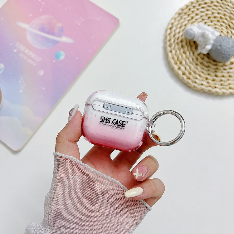 For AirPods Pro Transparent Glitter Bluetooth Earphone Protective Case(Red) - For AirPods Pro by PMC Jewellery | Online Shopping South Africa | PMC Jewellery | Buy Now Pay Later Mobicred