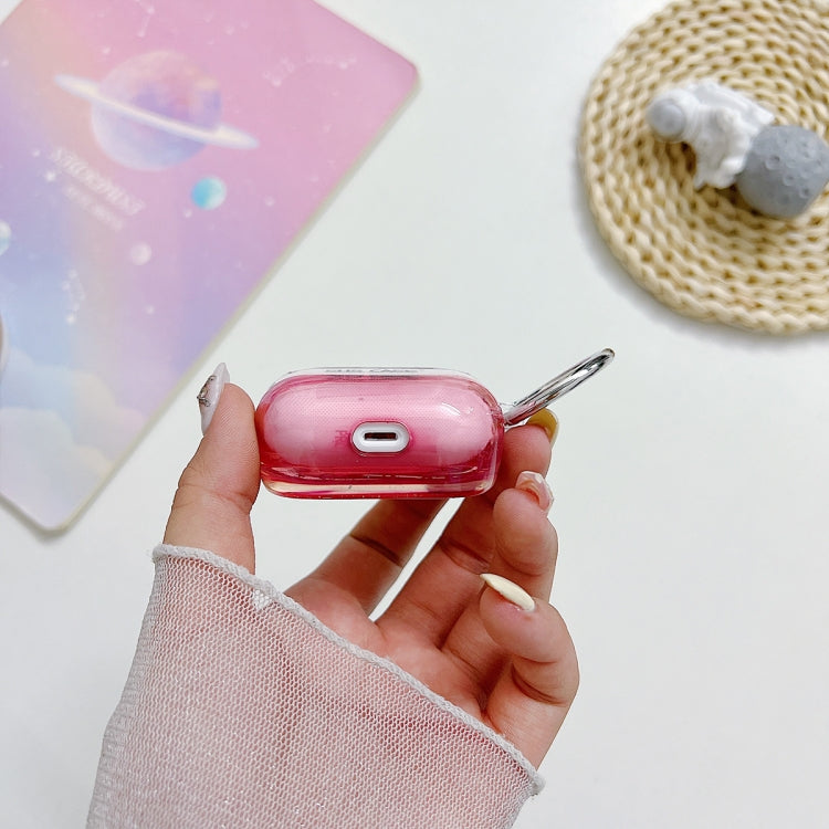 For AirPods Pro Transparent Glitter Bluetooth Earphone Protective Case(Red) - For AirPods Pro by PMC Jewellery | Online Shopping South Africa | PMC Jewellery | Buy Now Pay Later Mobicred