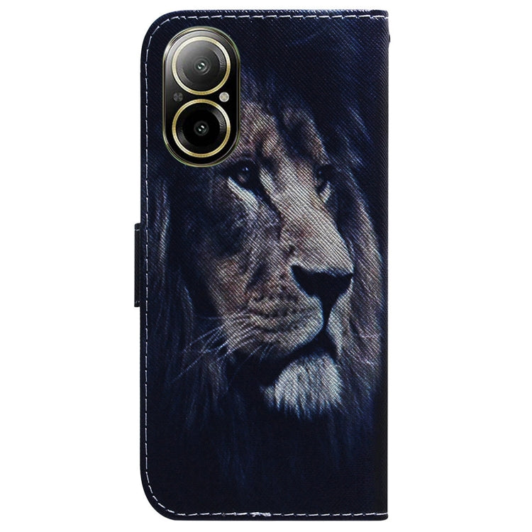 For Realme C67 4G Global Coloured Drawing Flip Leather Phone Case(Lion) - C67 Cases by PMC TechLife | Online Shopping South Africa | PMC TechLife | Buy Now Pay Later Mobicred