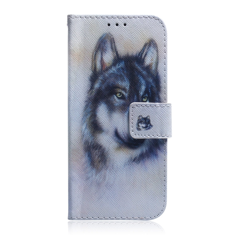 For Realme 12 5G Coloured Drawing Flip Leather Phone Case(White Wolf) - Realme Cases by PMC TechLife | Online Shopping South Africa | PMC TechLife | Buy Now Pay Later Mobicred