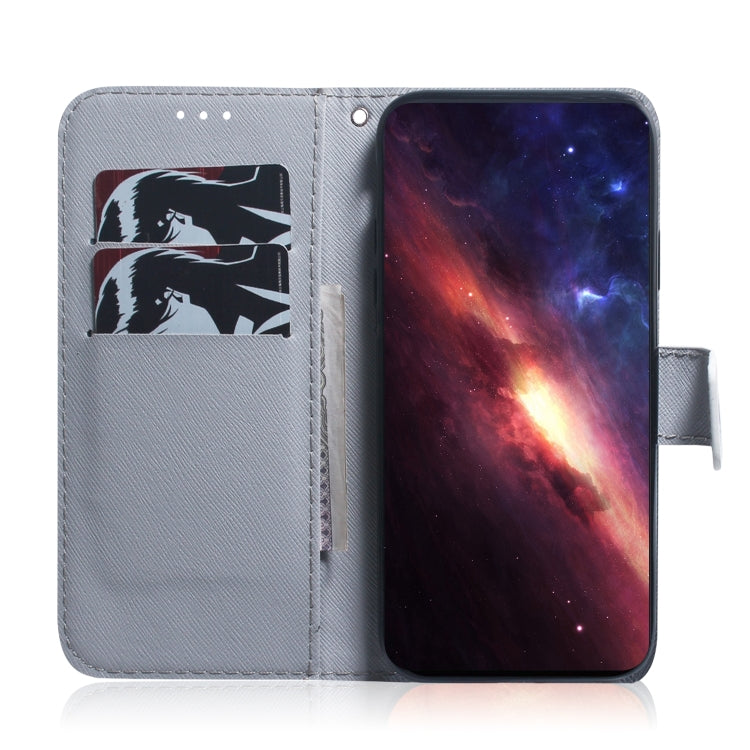 For Realme 12 5G Coloured Drawing Flip Leather Phone Case(White Wolf) - Realme Cases by PMC TechLife | Online Shopping South Africa | PMC TechLife | Buy Now Pay Later Mobicred