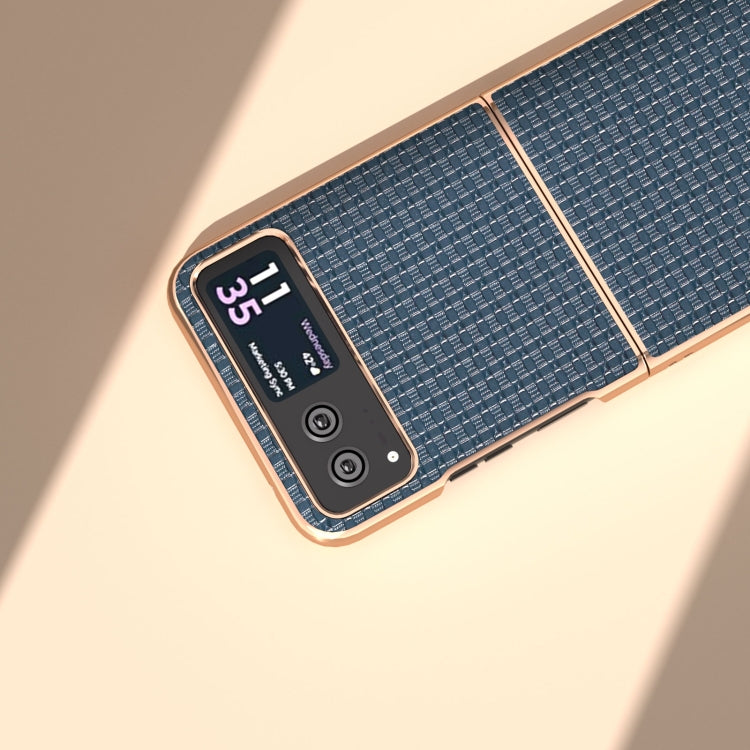 For Motorola Razr 40 Genuine Leather Luxury Series Nano Plating Phone Case(Royal Blue) - Motorola Cases by PMC TechLife | Online Shopping South Africa | PMC TechLife | Buy Now Pay Later Mobicred