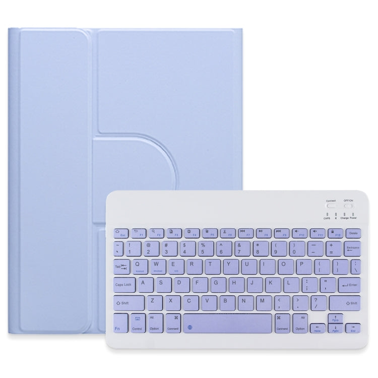 For iPad 10th Gen 10.9 2022 Square Button 360 Degree Rotatable Bluetooth Keyboard Leather Case(Light Purple) - free shipping - PMC TechLife - Order now!
