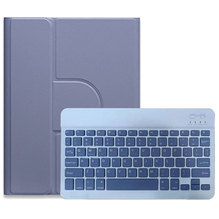 For iPad Air 2022 / iPad Pro 11 2021 Square Button 360 Degree Rotatable Bluetooth Keyboard Leather Case(Lavender Purple) - Universal by PMC TechLife | Online Shopping South Africa | PMC TechLife