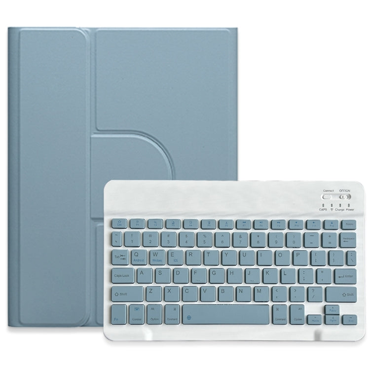For iPad 10.2 2021 / Air 2019 Square Button 360 Degree Rotatable Bluetooth Keyboard Leather Case(Mist Blue) - Universal by PMC TechLife | Online Shopping South Africa | PMC TechLife