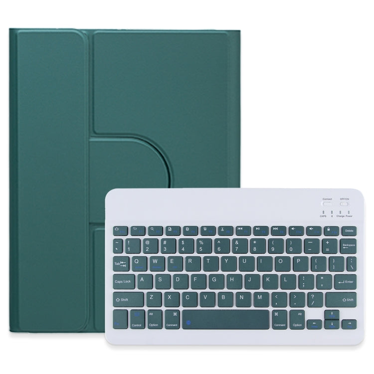 For iPad 10.2 2021 / Air 2019 Square Button 360 Degree Rotatable Bluetooth Keyboard Leather Case(Dark Green) - Universal by PMC TechLife | Online Shopping South Africa | PMC TechLife