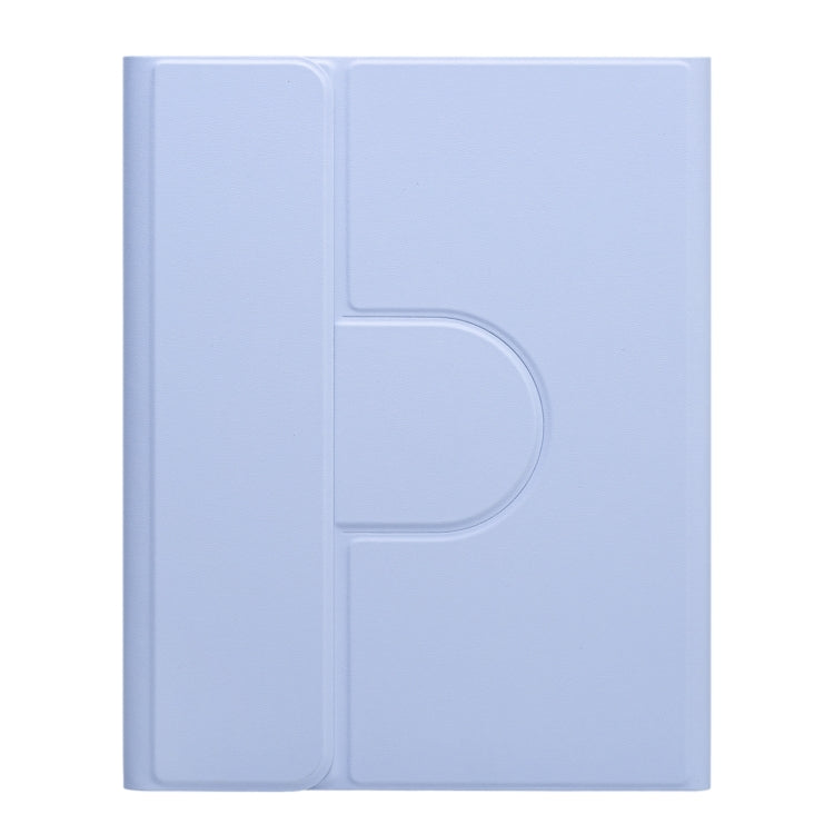 For iPad Air 2022 / iPad Pro 11 2021 Round Button 360 Degree Rotatable Bluetooth Keyboard Leather Case with Touchpad(Light Purple) - Universal by PMC TechLife | Online Shopping South Africa | PMC TechLife
