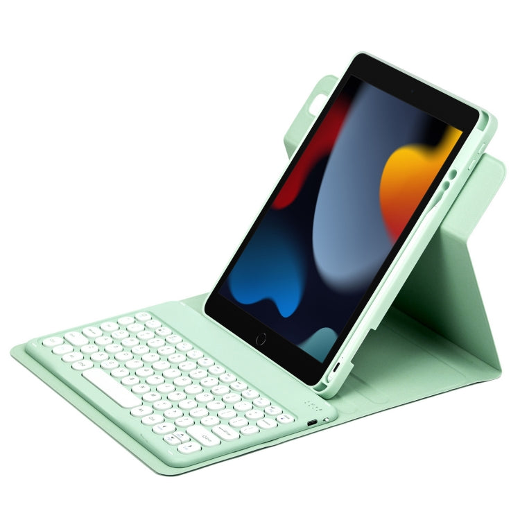 For iPad 10.2 2021 / Air 2019 Round Button 360 Degree Rotatable Bluetooth Keyboard Leather Case(Mint Green) - Universal by PMC TechLife | Online Shopping South Africa | PMC TechLife