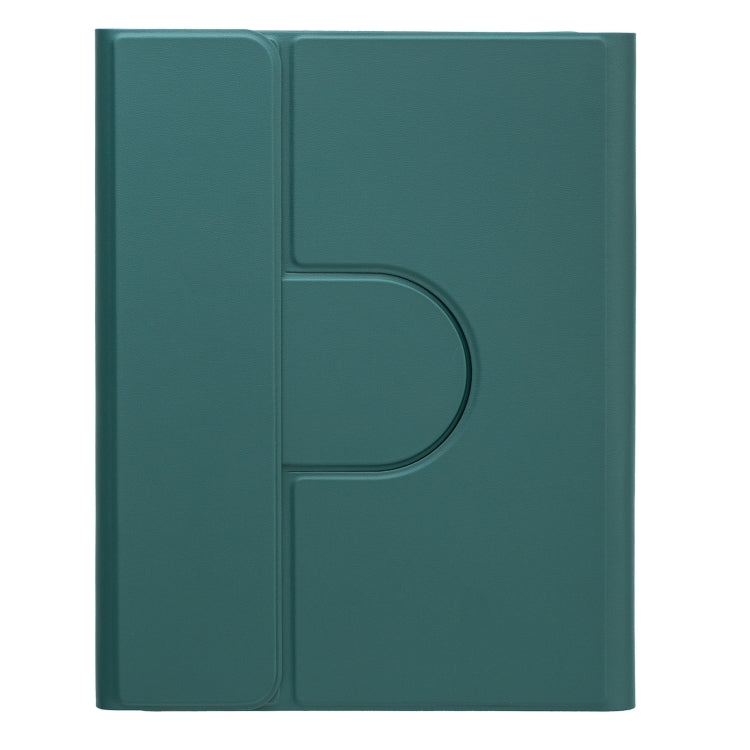 For iPad 10.2 2021 / Air 2019 Round Button 360 Degree Rotatable Bluetooth Keyboard Leather Case(Dark Green) - Universal by PMC TechLife | Online Shopping South Africa | PMC TechLife