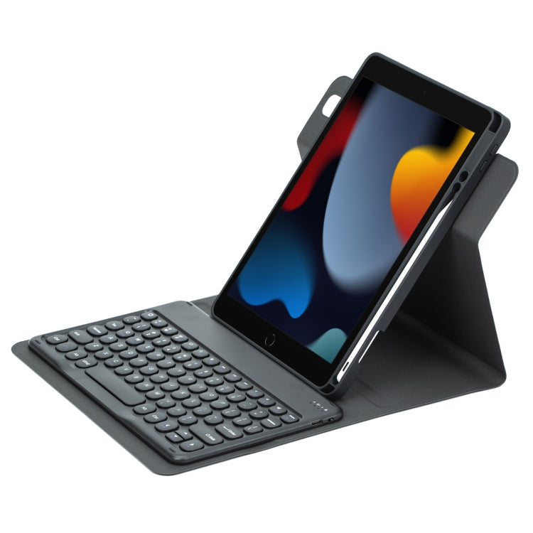 For iPad 10.2 2021 / Air 2019 Round Button 360 Degree Rotatable Bluetooth Keyboard Leather Case(Black) - Universal by PMC TechLife | Online Shopping South Africa | PMC TechLife