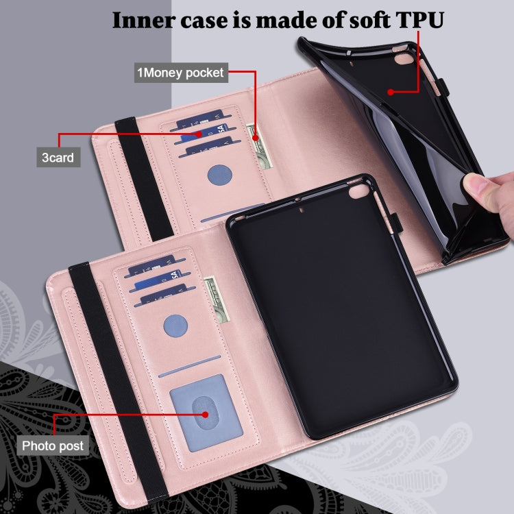 For Amazon Fire Max 11 Lace Flower Embossing Pattern Leather Tablet Case(Gold) - Amazon by PMC TechLife | Online Shopping South Africa | PMC TechLife | Buy Now Pay Later Mobicred