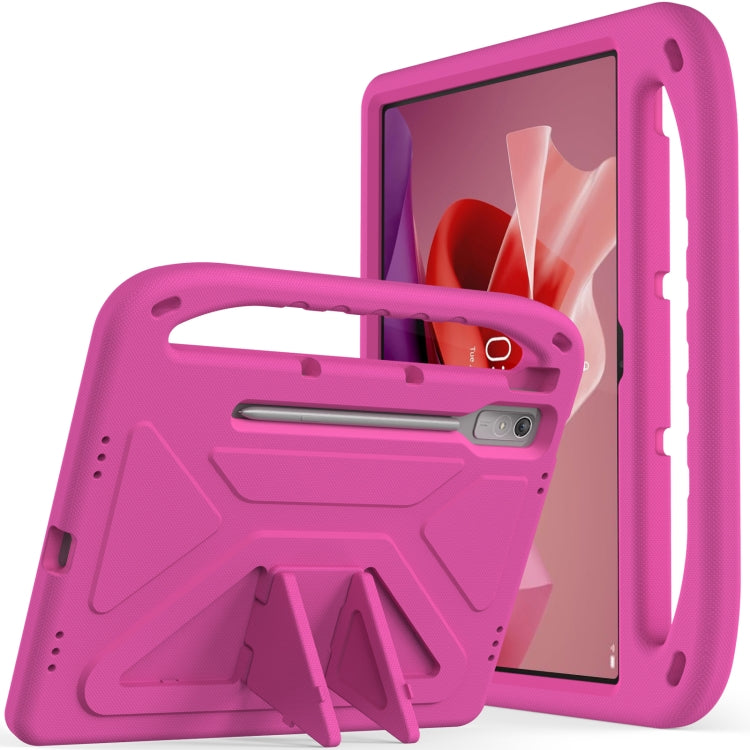 For Lenovo Tab P12 12.7 Handle Portable EVA Shockproof Tablet Case(Rose Red) - Lenovo by PMC TechLife | Online Shopping South Africa | PMC TechLife | Buy Now Pay Later Mobicred