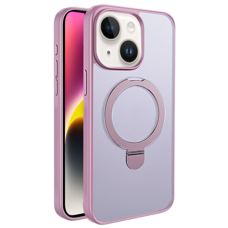 For iPhone 14 Multifunctional MagSafe Holder Phone Case(Pink) - iPhone 14 Cases by PMC TechLife | Online Shopping South Africa | PMC TechLife | Buy Now Pay Later Mobicred