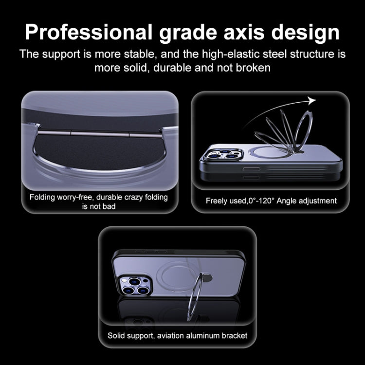 For iPhone 14 Multifunctional MagSafe Holder Phone Case(Pink) - iPhone 14 Cases by PMC TechLife | Online Shopping South Africa | PMC TechLife | Buy Now Pay Later Mobicred