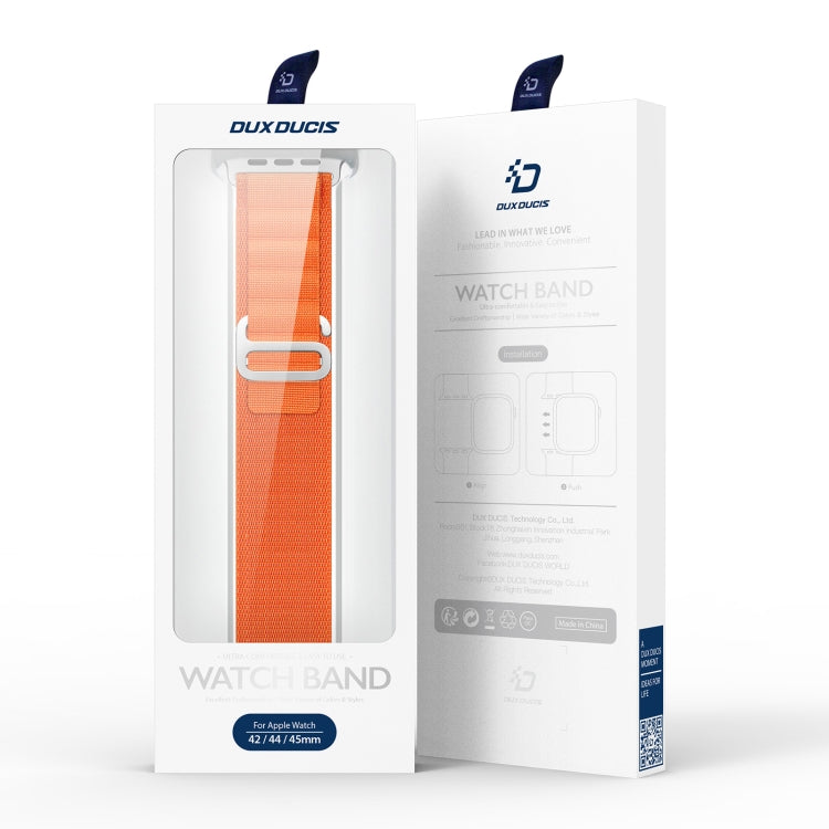 For Apple Watch Series 4 44mm DUX DUCIS GS Series Nylon Loop Watch Band(Orange) - free shipping - PMC Jewellery - Order now!