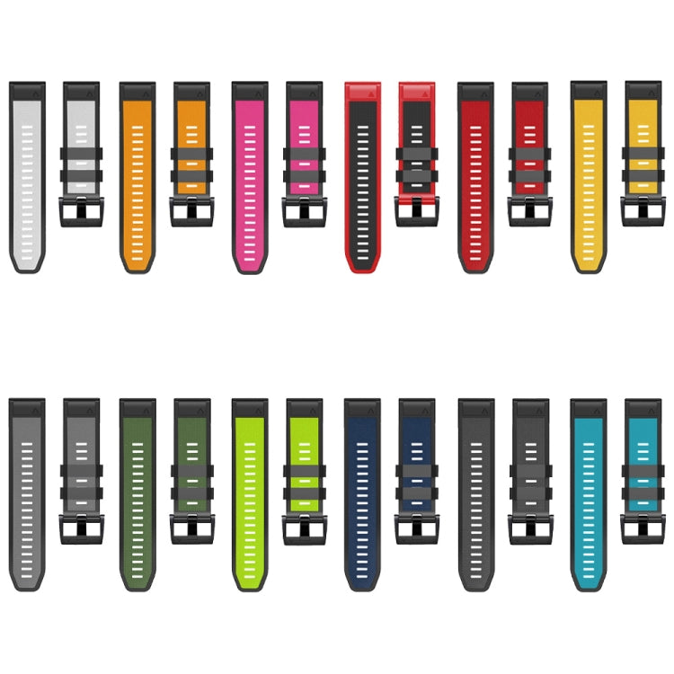 For Garmin Fenix 7 Pro 22mm Screw Buckle Diamond Texture Two Color Silicone Watch Band(Lime Green+Black) - Watch Bands by PMC TechLife | Online Shopping South Africa | PMC TechLife