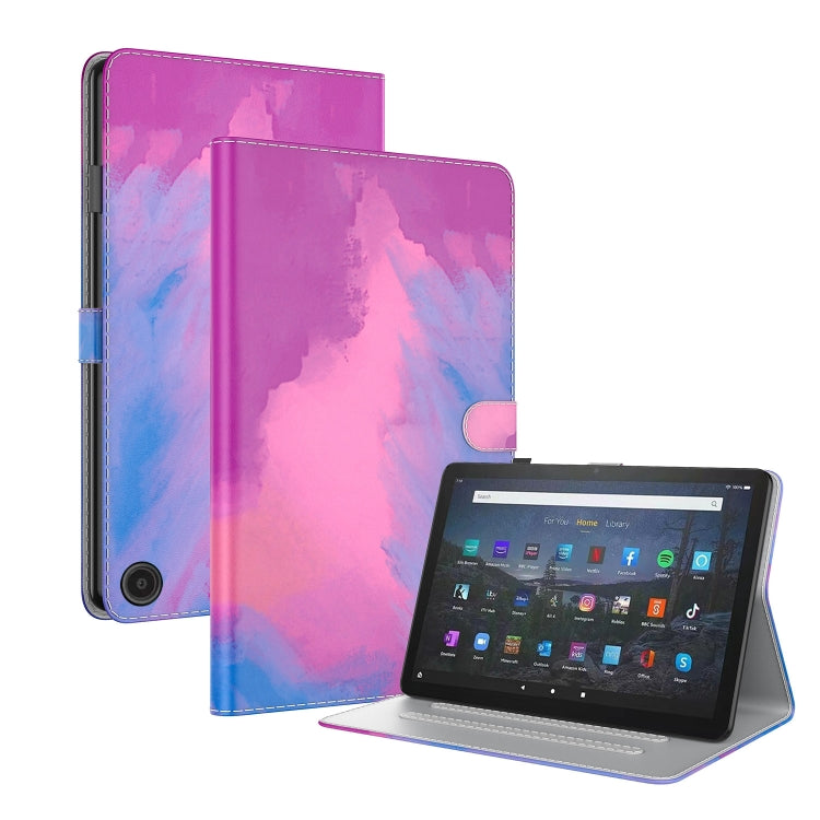 For Amazon Fire Max 11 Watercolor Pattern Flip Leather Tablet Case(Purple Red) - Amazon by PMC TechLife | Online Shopping South Africa | PMC TechLife | Buy Now Pay Later Mobicred
