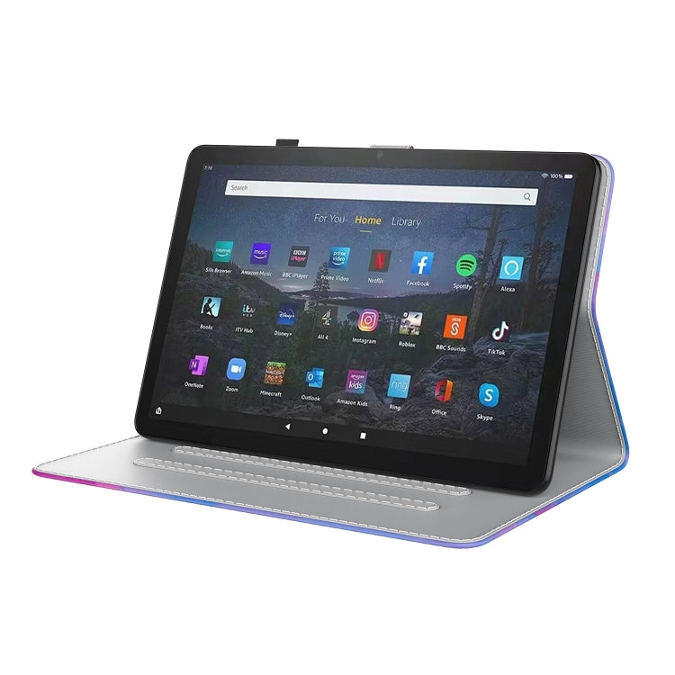 For Amazon Fire Max 11 Watercolor Pattern Flip Leather Tablet Case(Purple Red) - Amazon by PMC TechLife | Online Shopping South Africa | PMC TechLife | Buy Now Pay Later Mobicred