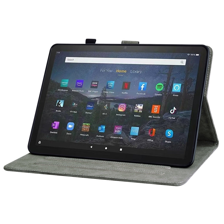 For Amazon Fire Max 11 Tiger Pattern Flip Leather Tablet Case(Black) - Amazon by PMC TechLife | Online Shopping South Africa | PMC TechLife | Buy Now Pay Later Mobicred
