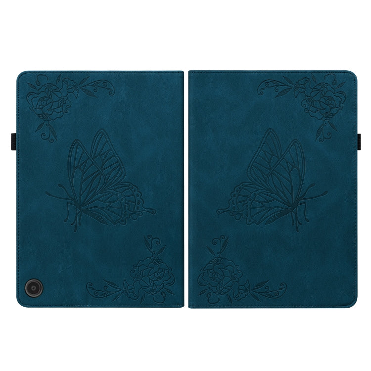 For Amazon Fire Max 11 Butterfly Flower Embossed Leather Tablet Case(Blue) - Amazon by PMC TechLife | Online Shopping South Africa | PMC TechLife | Buy Now Pay Later Mobicred