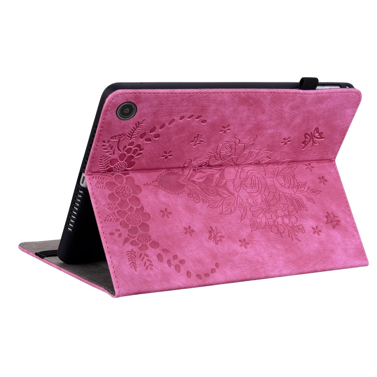 For Amazon Fire Max 11 Butterfly Rose Embossed Leather Tablet Case(Rose Red) - Amazon by PMC TechLife | Online Shopping South Africa | PMC TechLife | Buy Now Pay Later Mobicred