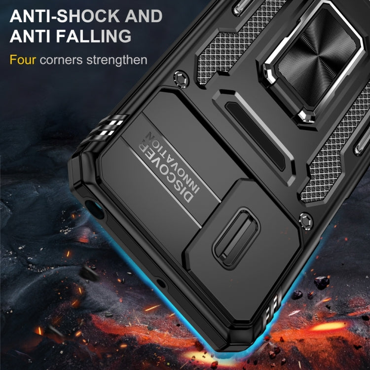 Motorola Moto G42 Armor PC + TPU Camera Shield Phone Case(Black) - Motorola Cases by PMC TechLife | Online Shopping South Africa | PMC TechLife