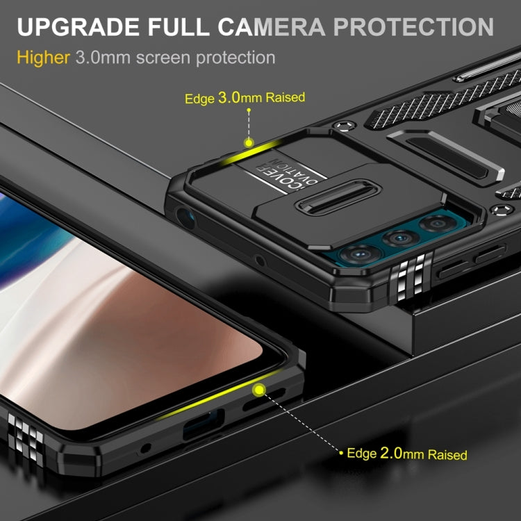 Motorola Moto G42 Armor PC + TPU Camera Shield Phone Case(Black) - Motorola Cases by PMC TechLife | Online Shopping South Africa | PMC TechLife