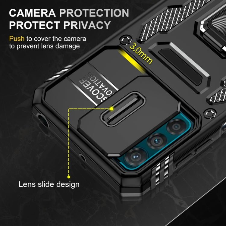 Motorola Moto G42 Armor PC + TPU Camera Shield Phone Case(Black) - Motorola Cases by PMC TechLife | Online Shopping South Africa | PMC TechLife