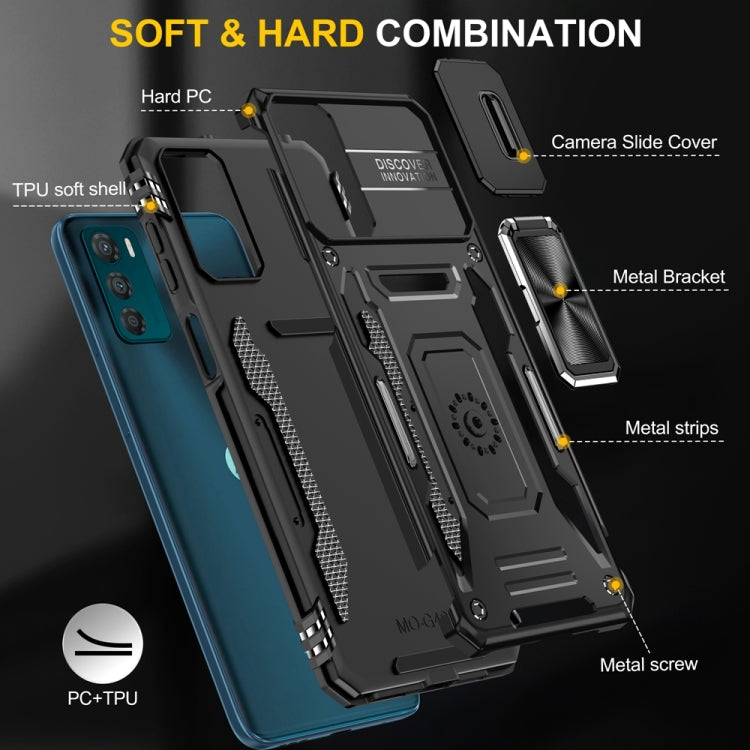 Motorola Moto G42 Armor PC + TPU Camera Shield Phone Case(Black) - Motorola Cases by PMC TechLife | Online Shopping South Africa | PMC TechLife