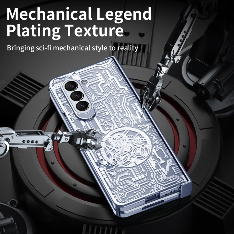 For Samsung Galaxy Z Fold5 Mechanical Legend Integrated Electroplating All-inclusive Phone Case(Blue) - Galaxy Z Fold5 Cases by PMC TechLife | Online Shopping South Africa | PMC TechLife | Buy Now Pay Later Mobicred