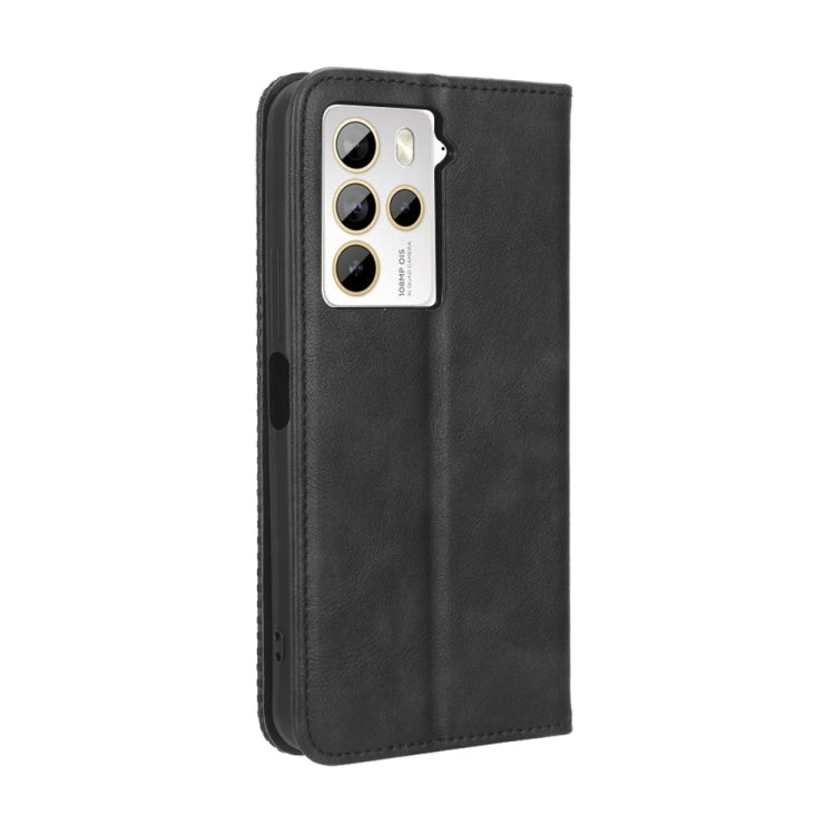 For HTC U23 / U23 Pro Magnetic Buckle Retro Texture Leather Phone Case(Black) - HTC by PMC TechLife | Online Shopping South Africa | PMC TechLife | Buy Now Pay Later Mobicred