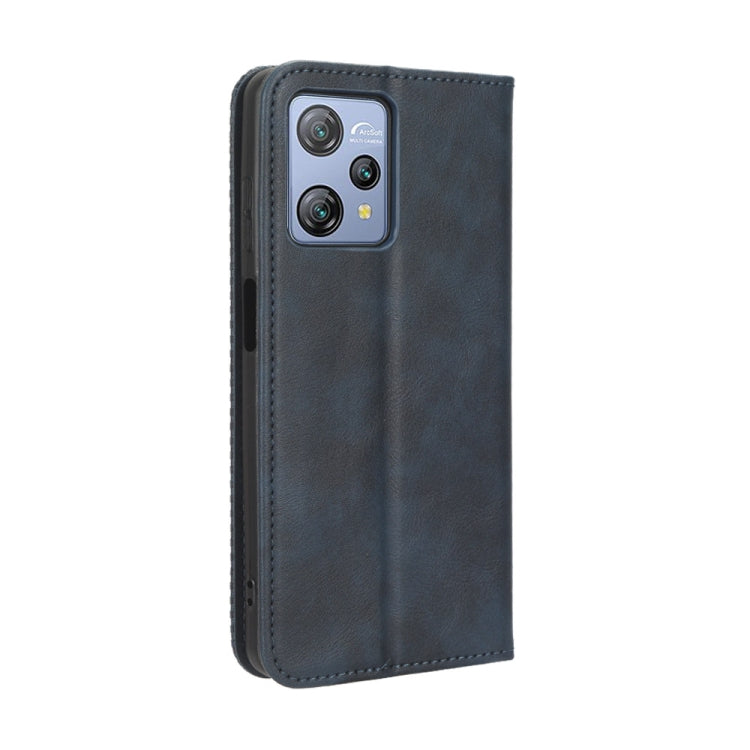 For Blackview A53 / A53 Pro Magnetic Buckle Retro Texture Leather Phone Case(Blue) - More Brand by PMC TechLife | Online Shopping South Africa | PMC TechLife