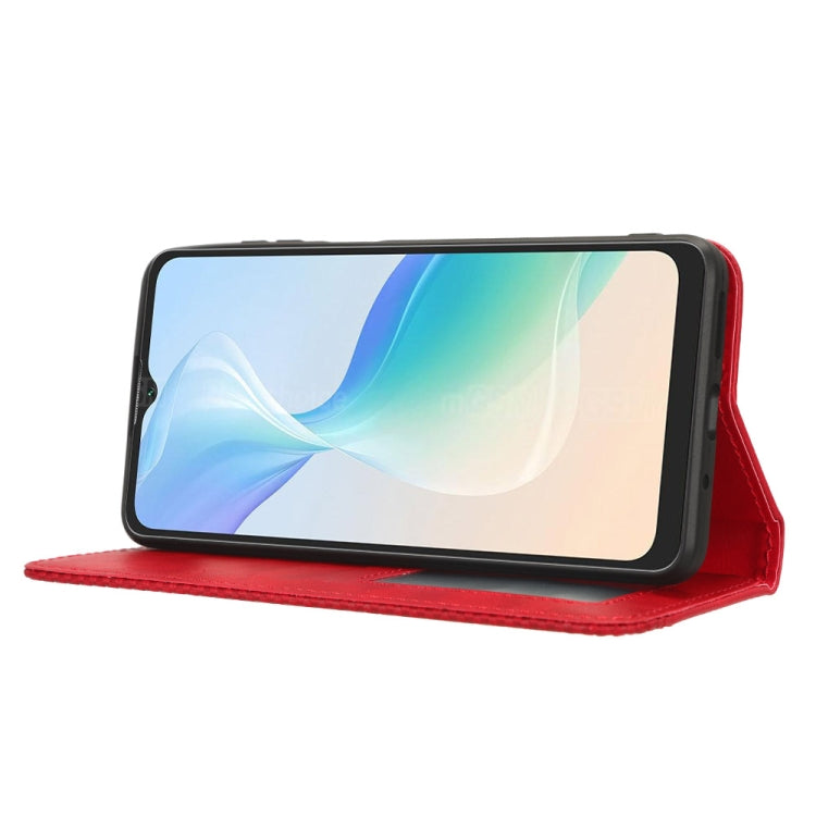 For Blackview Oscal C30 / C30 Pro Magnetic Buckle Retro Texture Leather Phone Case(Red) - More Brand by PMC TechLife | Online Shopping South Africa | PMC TechLife