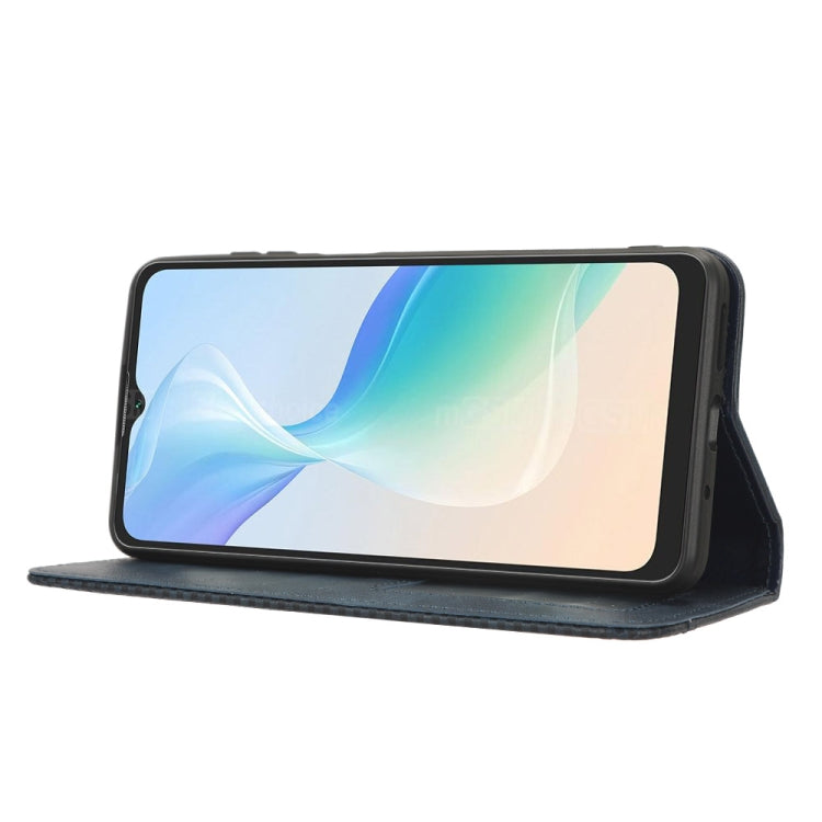 For Blackview Oscal C30 / C30 Pro Magnetic Buckle Retro Texture Leather Phone Case(Blue) - More Brand by PMC TechLife | Online Shopping South Africa | PMC TechLife